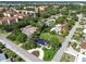 Aerial view showing a stylish home in a residential neighborhood at 301 Aurora E St, Venice, FL 34285