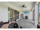 Relaxing screened patio featuring comfortable seating and a view of the backyard at 6600 Dovekey Dr, Sarasota, FL 34241