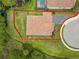 Aerial view highlighting the home's lot and surrounding landscape at 6600 Dovekey Dr, Sarasota, FL 34241