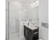 Modern bathroom with marble shower and vanity at 3582 Recurve Cir, Sarasota, FL 34240