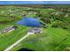 Luxury home with a lake view, expansive lot, and neighboring homes at 3582 Recurve Cir, Sarasota, FL 34240