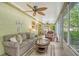 Cozy sunroom with seating area and a view of the backyard at 773 N Jefferson Ave # 773, Sarasota, FL 34237