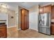 Modern kitchen with stainless steel appliances and dark wood cabinets at 2825 Terra Ceia Bay Blvd # 1602, Palmetto, FL 34221
