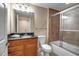 Bathroom with a shower/tub combo and dark vanity at 2825 Terra Ceia Bay Blvd # 1602, Palmetto, FL 34221