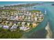 Wide aerial showcasing waterfront homes and the surrounding landscape at 750 Penfield St, Longboat Key, FL 34228