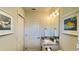 Clean bathroom with vanity, sink, and decorative art at 2017 Lovoy Ct, North Port, FL 34288