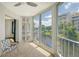 Spacious balcony overlooking water with seating at 1350 N Portofino Dr # 310, Sarasota, FL 34242