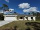 Newly built single-story house with attached garage and lawn at 6732 Beckwith Ave, North Port, FL 34291