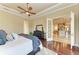 Spacious Primary bedroom with ensuite access to the kitchen and bathroom at 4713 Mainsail Dr, Bradenton, FL 34208