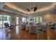 Spacious community room with comfortable seating and tables at 1260 Dolphin Bay Way # 203, Sarasota, FL 34242