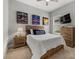 Cozy bedroom with wood bed frame and hockey jersey decor at 3107 Vittorio Ct, Bradenton, FL 34211