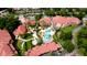Aerial view of community pool and surrounding buildings at 4751 Travini Circle # 4-116, Sarasota, FL 34235