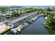 Aerial view of community with waterfront access and boat slips at 1271 Dockside Pl # 215, Sarasota, FL 34242