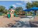 playground with play structures and shaded seating at 11406 Belvedere Ter, Lakewood Ranch, FL 34211