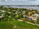 Aerial view of neighborhood near waterfront at 329 Bay Vista Ave, Osprey, FL 34229