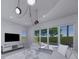 Bright living room with access to the backyard and pool at 2516 Browning St, Sarasota, FL 34237