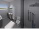 Modern bathroom with walk-in shower and gray tile at 2516 Browning St, Sarasota, FL 34237