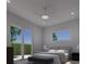 Bright bedroom with sliding doors to the backyard at 2516 Browning St, Sarasota, FL 34237
