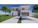 Two-story modern home with gray garage door and balcony at 2516 Browning St, Sarasota, FL 34237