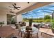Covered patio overlooking the pool and golf course at 25081 Spartina Dr, Venice, FL 34293