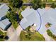 An aerial view showcasing a home's backyard patio and surrounding landscape at 3423 52Nd Avenue W Cir # 267, Bradenton, FL 34210