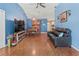 Open dining area with wood floors, a view of the living room and access to the kitchen at 3423 52Nd Avenue W Cir # 267, Bradenton, FL 34210