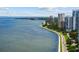 Breathtaking aerial view of the waterfront highway with luxury high rise buildings and expansive water views at 2912 W Santiago St # 2004, Tampa, FL 33629
