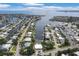 Beautiful aerial view showcasing the extensive canal system and waterfront homes in a quiet neighborhood at 508 65Th St, Holmes Beach, FL 34217