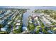 Beautiful aerial view of waterfront homes along a canal in a quiet neighborhood at 508 65Th St, Holmes Beach, FL 34217