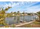 Backyard with a small boat dock and canal views, perfect for waterfront living at 508 65Th St, Holmes Beach, FL 34217