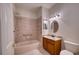 Updated bathroom with a granite countertop and walk-in shower at 4271 Cascade Falls Dr, Sarasota, FL 34243