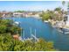 Tranquil waterfront view with boats and docks at 815 Tropical Cir, Sarasota, FL 34242