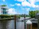 Convenient boat lift for easy access to the water at 815 Tropical Cir, Sarasota, FL 34242
