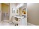 Double vanity bathroom with granite countertop at 17706 Bridlewood Ct, Parrish, FL 34219