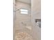 Modern bathroom features walk-in shower, tile walls and pebble tile floor at 17706 Bridlewood Ct, Parrish, FL 34219