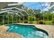 Relaxing kidney-shaped pool with screened enclosure at 815 128Th Ne St, Bradenton, FL 34212