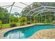 Inviting kidney-shaped pool with screened enclosure at 815 128Th Ne St, Bradenton, FL 34212