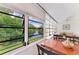 Sunroom with water views and dining table at 184 Pineneedle Dr # 184, Bradenton, FL 34210