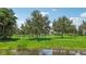 Picturesque park with mature trees, green grass, and a tranquil pond, offering a serene recreational space at 13215 Ramblewood Trl, Bradenton, FL 34211