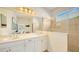 Clean bathroom with double vanity and glass shower at 7275 Lismore Ct, Lakewood Ranch, FL 34202