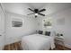 Bedroom with a queen bed and ceiling fan at 353 Suwanee Ave, Sarasota, FL 34243