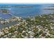 Aerial view of property near the bay and bridges at 3618 Palonia Ct, Sarasota, FL 34239