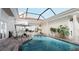 Relaxing pool and patio area with outdoor dining at 3523 Trebor Ln, Sarasota, FL 34235