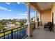 Inviting outdoor balcony with a fountain and a view of neighborhood at 1450 Silvia Shores Dr, Apollo Beach, FL 33572