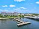 Wooden dock extending into the calm water near building at 808 3Rd W Ave # 514, Bradenton, FL 34205