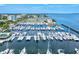 Aerial view of a marina filled with boats on a sunny day at 808 3Rd W Ave # 514, Bradenton, FL 34205