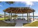 Relaxing waterfront gazebo with picnic tables at 5200 Brittany S Dr # 602, St Petersburg, FL 33715