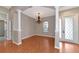 Formal dining room with hardwood floors and a chandelier at 259 Dahlia Ct, Bradenton, FL 34212