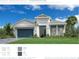 Carver Caribbean model home exterior, showcasing color selections at 17931 Palmiste Dr, Bradenton, FL 34202