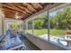 Relaxing screened porch overlooking a lush green backyard at 839 40Th St, Sarasota, FL 34234